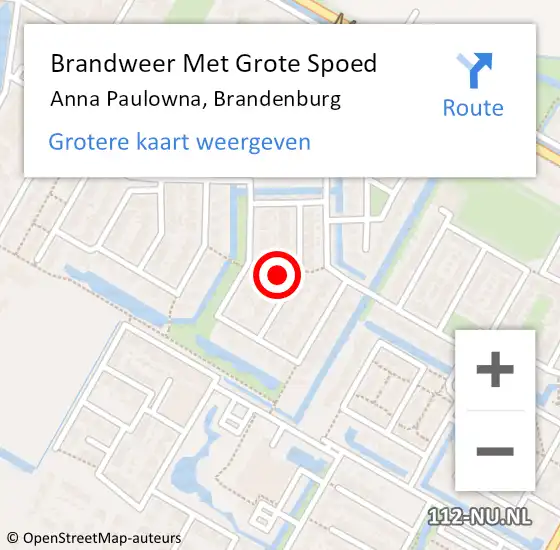 Locatie op kaart van de 112 melding: Brandweer Met Grote Spoed Naar Anna Paulowna, Brandenburg op 9 november 2024 20:47