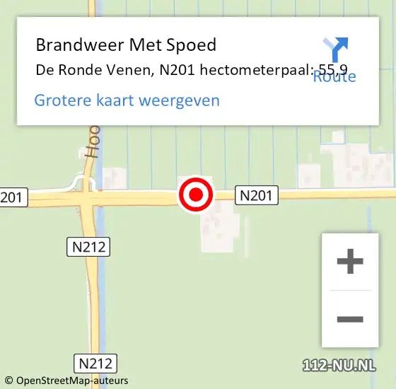 Locatie op kaart van de 112 melding: Brandweer Met Spoed Naar De Ronde Venen, N201 hectometerpaal: 55,9 op 9 november 2024 21:10