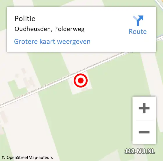 Locatie op kaart van de 112 melding: Politie Oudheusden, Polderweg op 9 november 2024 22:03