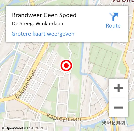 Locatie op kaart van de 112 melding: Brandweer Geen Spoed Naar De Steeg, Winklerlaan op 9 november 2024 22:21