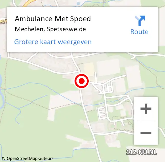 Locatie op kaart van de 112 melding: Ambulance Met Spoed Naar Mechelen, Spetsesweide op 26 oktober 2014 12:25