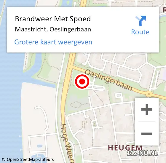 Locatie op kaart van de 112 melding: Brandweer Met Spoed Naar Maastricht, Oeslingerbaan op 9 november 2024 22:36