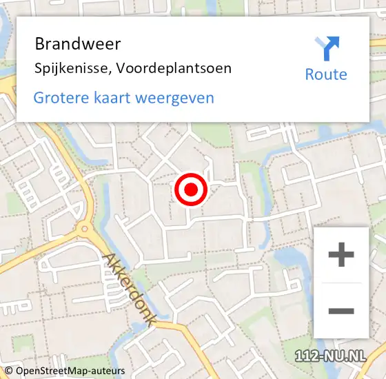 Locatie op kaart van de 112 melding: Brandweer Spijkenisse, Voordeplantsoen op 9 november 2024 23:44