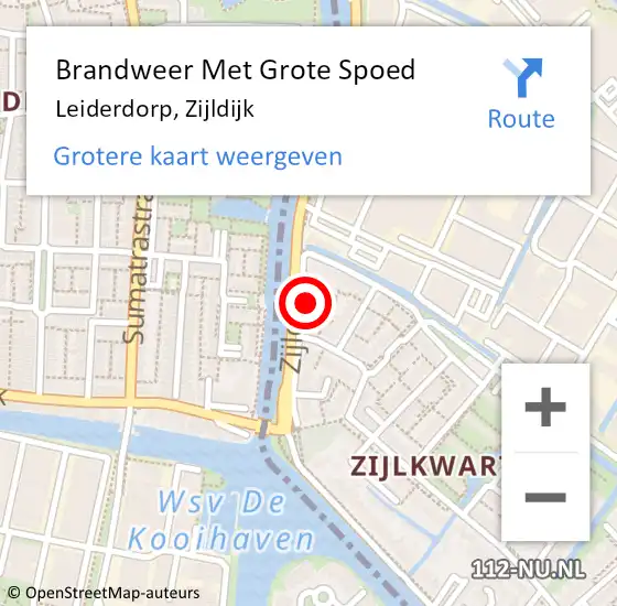 Locatie op kaart van de 112 melding: Brandweer Met Grote Spoed Naar Leiderdorp, Zijldijk op 9 november 2024 23:44