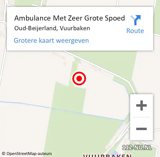 Locatie op kaart van de 112 melding: Ambulance Met Zeer Grote Spoed Naar Oud-Beijerland, Vuurbaken op 9 november 2024 23:53