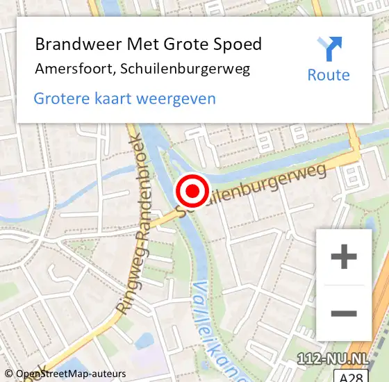 Locatie op kaart van de 112 melding: Brandweer Met Grote Spoed Naar Amersfoort, Schuilenburgerweg op 10 november 2024 00:07