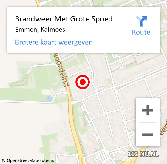 Locatie op kaart van de 112 melding: Brandweer Met Grote Spoed Naar Emmen, Kalmoes op 10 november 2024 00:40