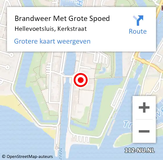 Locatie op kaart van de 112 melding: Brandweer Met Grote Spoed Naar Hellevoetsluis, Kerkstraat op 10 november 2024 01:35