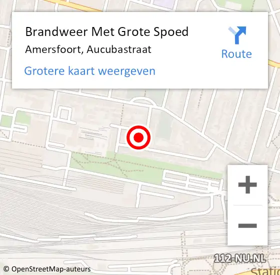 Locatie op kaart van de 112 melding: Brandweer Met Grote Spoed Naar Amersfoort, Aucubastraat op 10 november 2024 01:38