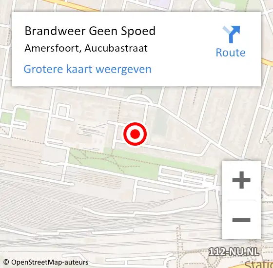 Locatie op kaart van de 112 melding: Brandweer Geen Spoed Naar Amersfoort, Aucubastraat op 10 november 2024 01:39