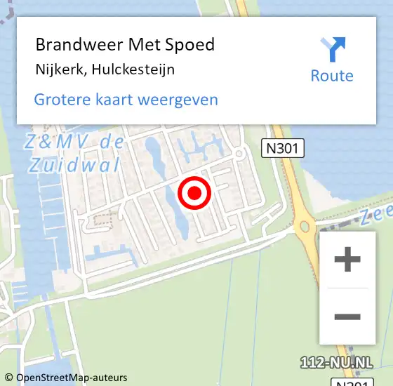 Locatie op kaart van de 112 melding: Brandweer Met Spoed Naar Nijkerk, Hulckesteijn op 10 november 2024 02:40