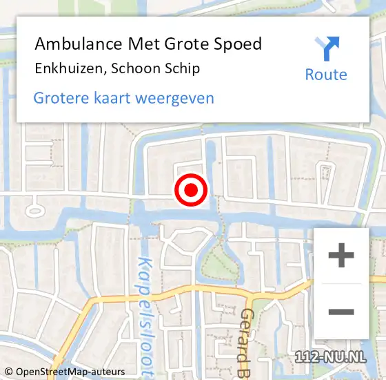 Locatie op kaart van de 112 melding: Ambulance Met Grote Spoed Naar Enkhuizen, Schoon Schip op 10 november 2024 03:15