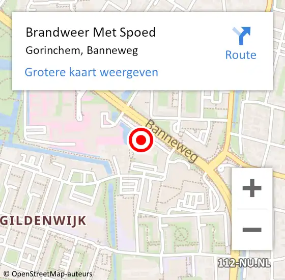 Locatie op kaart van de 112 melding: Brandweer Met Spoed Naar Gorinchem, Banneweg op 10 november 2024 04:08