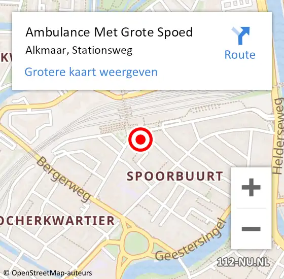 Locatie op kaart van de 112 melding: Ambulance Met Grote Spoed Naar Alkmaar, Stationsweg op 10 november 2024 05:47