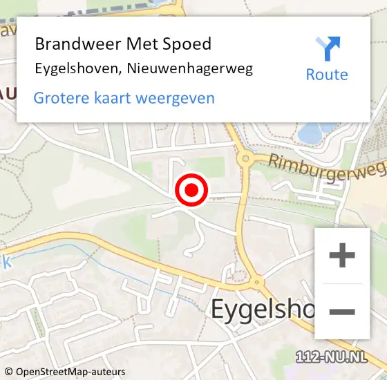 Locatie op kaart van de 112 melding: Brandweer Met Spoed Naar Eygelshoven, Nieuwenhagerweg op 10 november 2024 07:36