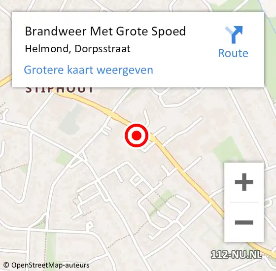 Locatie op kaart van de 112 melding: Brandweer Met Grote Spoed Naar Helmond, Dorpsstraat op 10 november 2024 08:27