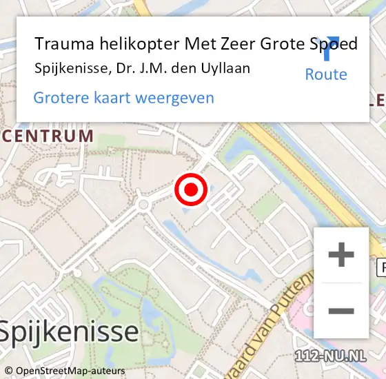 Locatie op kaart van de 112 melding: Trauma helikopter Met Zeer Grote Spoed Naar Spijkenisse, Dr. J.M. den Uyllaan op 10 november 2024 09:07