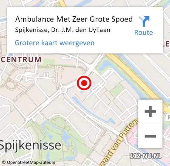 Locatie op kaart van de 112 melding: Ambulance Met Zeer Grote Spoed Naar Spijkenisse, Dr. J.M. den Uyllaan op 10 november 2024 09:11