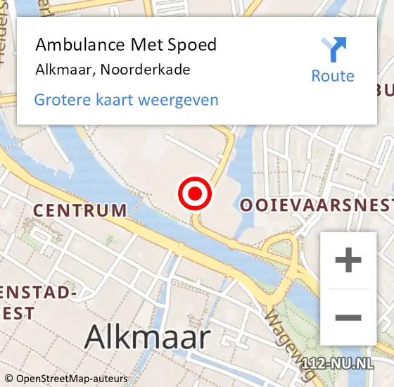 Locatie op kaart van de 112 melding: Ambulance Met Spoed Naar Alkmaar, Noorderkade op 10 november 2024 10:23