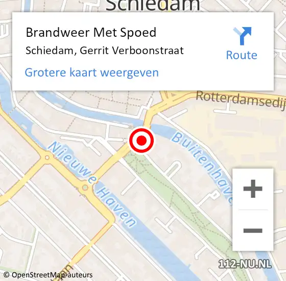 Locatie op kaart van de 112 melding: Brandweer Met Spoed Naar Schiedam, Gerrit Verboonstraat op 10 november 2024 10:25