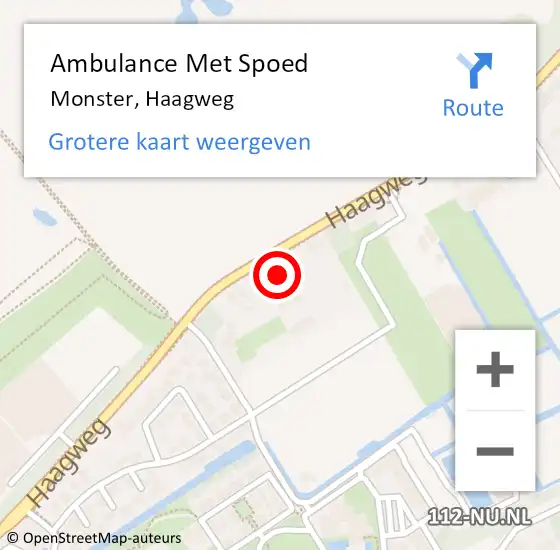 Locatie op kaart van de 112 melding: Ambulance Met Spoed Naar Monster, Haagweg op 10 november 2024 10:36