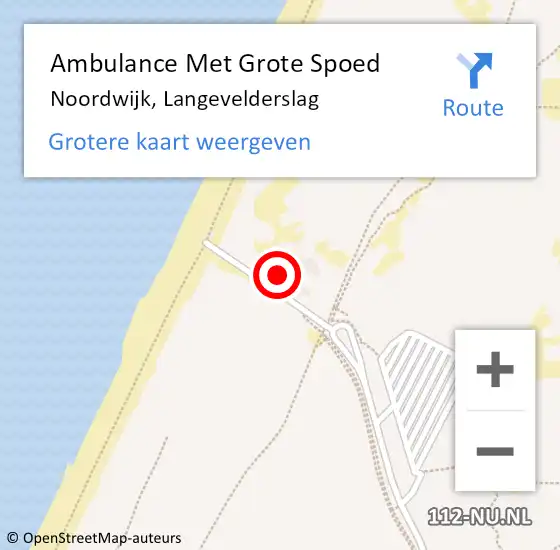 Locatie op kaart van de 112 melding: Ambulance Met Grote Spoed Naar Noordwijk, Langevelderslag op 10 november 2024 10:42