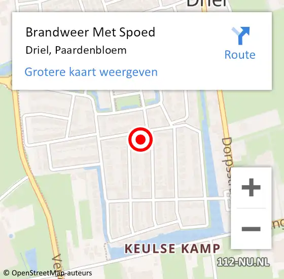 Locatie op kaart van de 112 melding: Brandweer Met Spoed Naar Driel, Paardenbloem op 10 november 2024 11:26