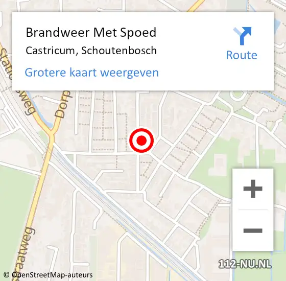 Locatie op kaart van de 112 melding: Brandweer Met Spoed Naar Castricum, Schoutenbosch op 10 november 2024 11:59