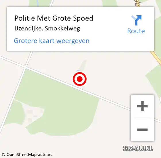 Locatie op kaart van de 112 melding: Politie Met Grote Spoed Naar IJzendijke, Smokkelweg op 10 november 2024 12:01