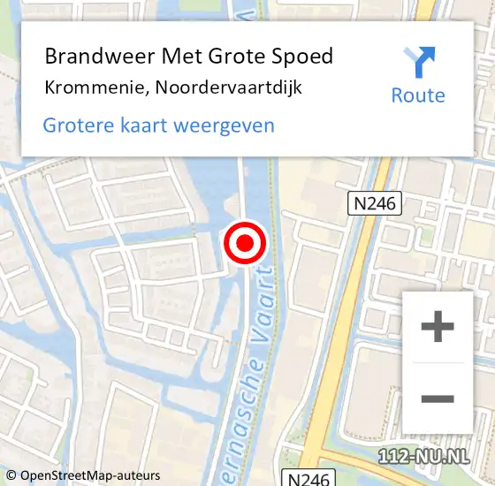 Locatie op kaart van de 112 melding: Brandweer Met Grote Spoed Naar Krommenie, Noordervaartdijk op 10 november 2024 12:01