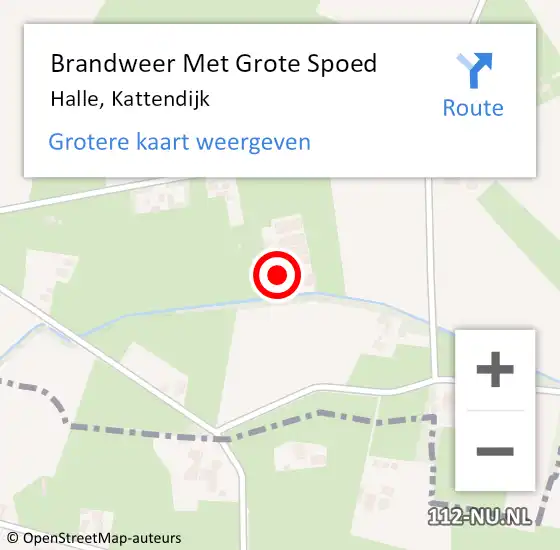 Locatie op kaart van de 112 melding: Brandweer Met Grote Spoed Naar Halle, Kattendijk op 18 oktober 2013 19:58