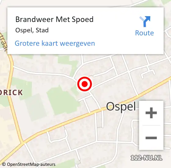 Locatie op kaart van de 112 melding: Brandweer Met Spoed Naar Ospel, Stad op 10 november 2024 12:44