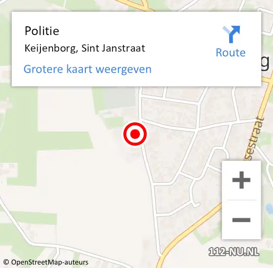 Locatie op kaart van de 112 melding: Politie Keijenborg, Sint Janstraat op 10 november 2024 12:53