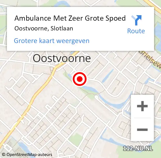 Locatie op kaart van de 112 melding: Ambulance Met Zeer Grote Spoed Naar Oostvoorne, Slotlaan op 10 november 2024 13:41