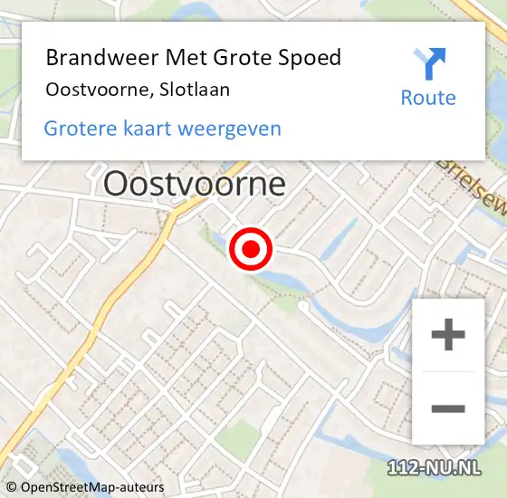 Locatie op kaart van de 112 melding: Brandweer Met Grote Spoed Naar Oostvoorne, Slotlaan op 10 november 2024 13:41