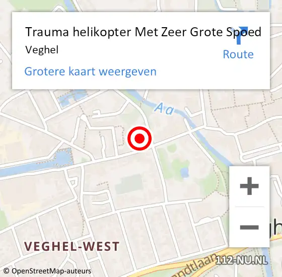 Locatie op kaart van de 112 melding: Trauma helikopter Met Zeer Grote Spoed Naar Veghel op 10 november 2024 13:44