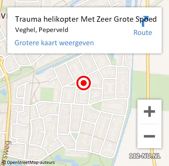 Locatie op kaart van de 112 melding: Trauma helikopter Met Zeer Grote Spoed Naar Veghel, Peperveld op 10 november 2024 13:46