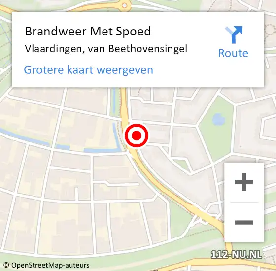 Locatie op kaart van de 112 melding: Brandweer Met Spoed Naar Vlaardingen, van Beethovensingel op 10 november 2024 14:41