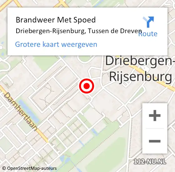 Locatie op kaart van de 112 melding: Brandweer Met Spoed Naar Driebergen-Rijsenburg, Tussen de Dreven op 10 november 2024 14:53