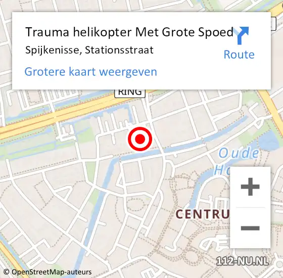 Locatie op kaart van de 112 melding: Trauma helikopter Met Grote Spoed Naar Spijkenisse, Stationsstraat op 10 november 2024 15:31