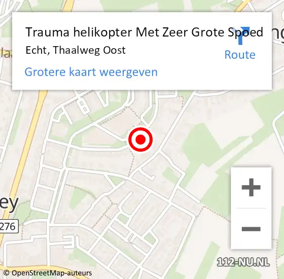 Locatie op kaart van de 112 melding: Trauma helikopter Met Zeer Grote Spoed Naar Echt, Thaalweg Oost op 10 november 2024 16:04