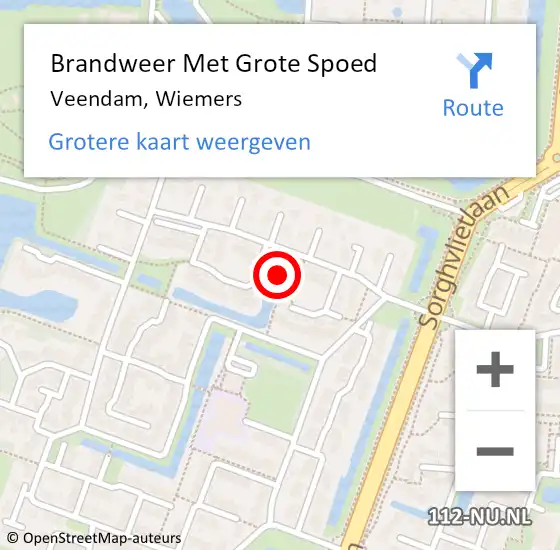 Locatie op kaart van de 112 melding: Brandweer Met Grote Spoed Naar Veendam, Wiemers op 10 november 2024 17:36