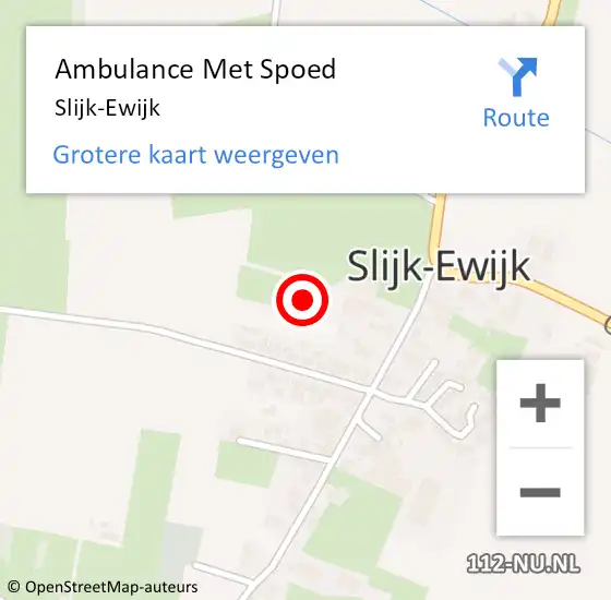 Locatie op kaart van de 112 melding: Ambulance Met Spoed Naar Slijk-Ewijk op 10 november 2024 17:43