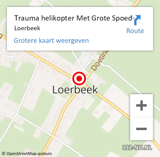 Locatie op kaart van de 112 melding: Trauma helikopter Met Grote Spoed Naar Loerbeek op 10 november 2024 17:48