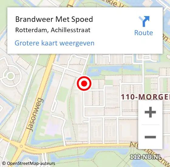 Locatie op kaart van de 112 melding: Brandweer Met Spoed Naar Rotterdam, Achillesstraat op 10 november 2024 17:58