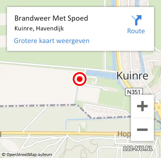 Locatie op kaart van de 112 melding: Brandweer Met Spoed Naar Kuinre, Havendijk op 10 november 2024 18:17