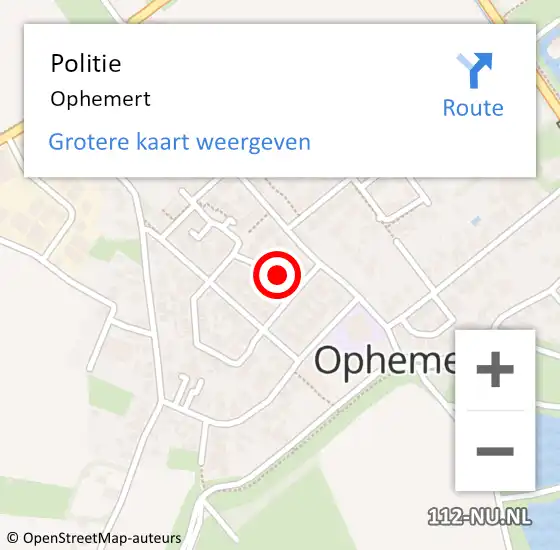 Locatie op kaart van de 112 melding: Politie Ophemert op 10 november 2024 18:24