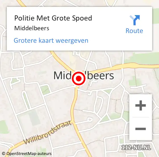 Locatie op kaart van de 112 melding: Politie Met Grote Spoed Naar Middelbeers op 10 november 2024 19:33