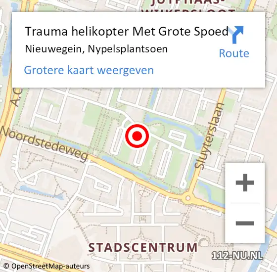 Locatie op kaart van de 112 melding: Trauma helikopter Met Grote Spoed Naar Nieuwegein, Nypelsplantsoen op 10 november 2024 19:41