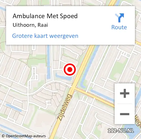 Locatie op kaart van de 112 melding: Ambulance Met Spoed Naar Uithoorn, Raai op 10 november 2024 20:03